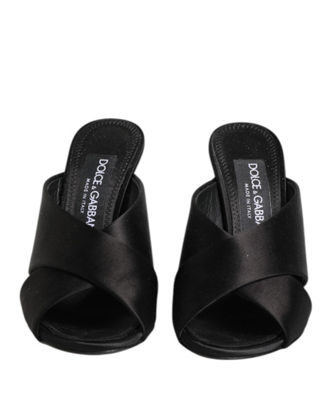 Dolce & Gabbana Black Keira Baroque High Heel Sandals Shoes Dolce & Gabbana Black Keira Baroque High Heel Sandals Shoes