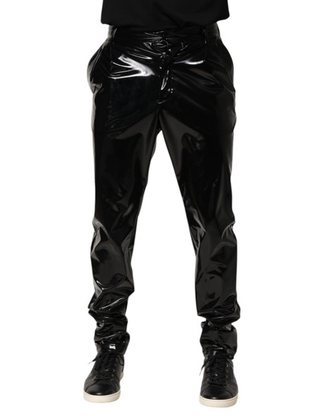 Dolce & Gabbana Black Polyester Mid Waist Men Trouser Pants Dolce & Gabbana Black Polyester Mid Waist Men Trouser Pants