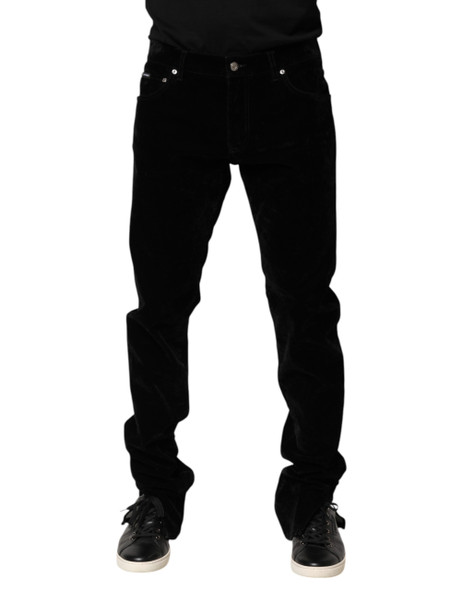 Dolce & Gabbana Black Cotton Men Dress Formal Trouser Pants Dolce & Gabbana Black Cotton Men Dress Formal Trouser Pants