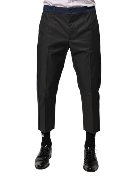 Dolce & Gabbana Gray Blue Cotton 3/4 Chinos Crop Trouser Pants PAN76638 Dolce & Gabbana Gray Blue Cotton 3/4 Chinos Crop Trouser Pants PAN76638