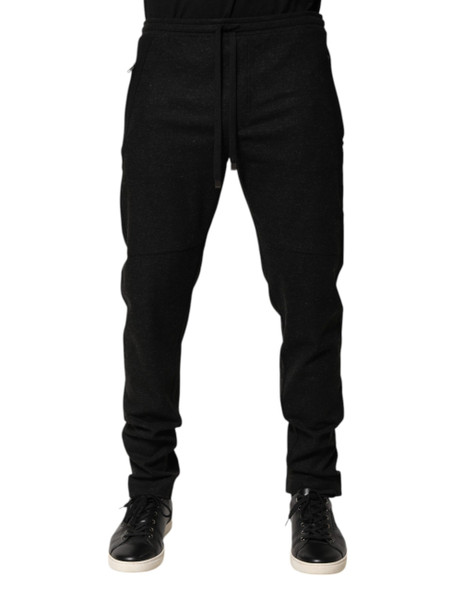 Marl Black Wool Blend Jogger Sweatpants Pants Marl Black Wool Blend Jogger Sweatpants Pants