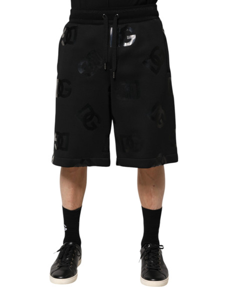 Dolce & Gabbana Black Logo Cotton Bermuda Sweatshorts Shorts PAN76605 Dolce & Gabbana Black Logo Cotton Bermuda Sweatshorts Shorts PAN76605