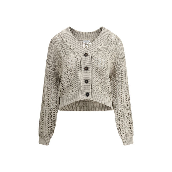 Brunello Cucinelli Cardigan in perforated knit Brunello Cucinelli Cardigan in perforated knit