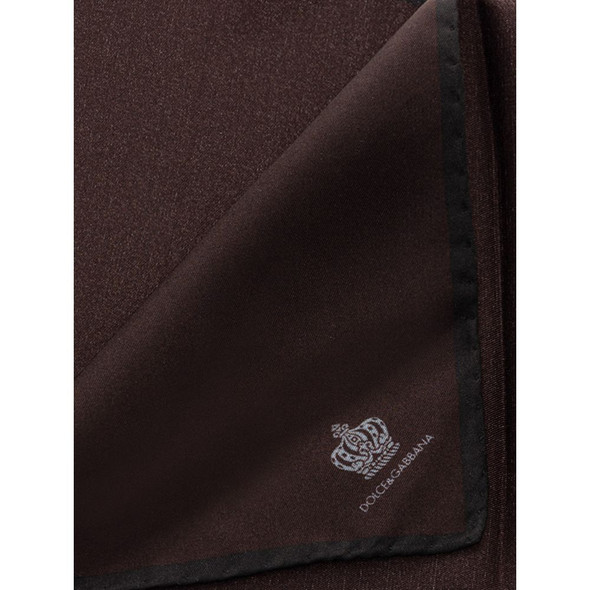 Dolce & Gabbana Brown Silk Pocket Square DO&-9604664 Dolce & Gabbana Brown Silk Pocket Square DO&-9604664