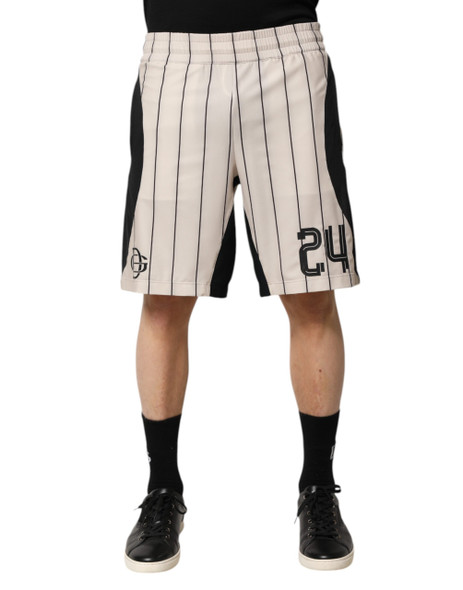 Dolce & Gabbana Off White Polyester DG Logo Sweatshorts Shorts Dolce & Gabbana Off White Polyester DG Logo Sweatshorts Shorts