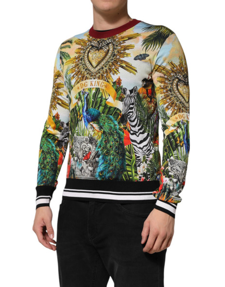 Dolce & Gabbana Tropical Heart Crown Silk Pullover Sweater Dolce & Gabbana Tropical Heart Crown Silk Pullover Sweater