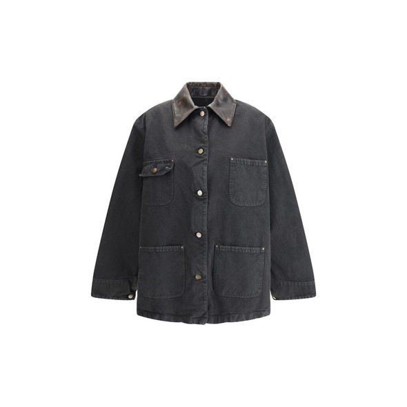 Prada Denim Jacket with leather collar Prada Denim Jacket with leather collar
