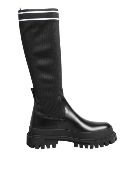 Black White Polyester Socks High Boots Shoes Black White Polyester Socks High Boots Shoes