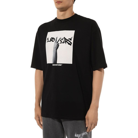 Diego Venturino Black Cotton T-Shirt DI-15876 Diego Venturino Black Cotton T-Shirt DI-15876