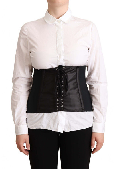 Dolce & Gabbana Black Corset Belt Stretch Waist Strap Top Dolce & Gabbana Black Corset Belt Stretch Waist Strap Top