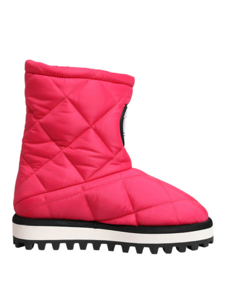 Pink White Viscose Padded Mid Calf Boots Shoes Pink White Viscose Padded Mid Calf Boots Shoes