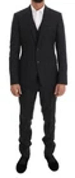 Dolce & Gabbana Gray Patterned Wool 3 Piece Slim Suit Dolce & Gabbana Gray Patterned Wool 3 Piece Slim Suit