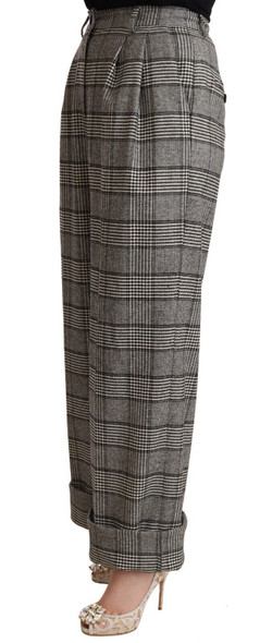 Dolce & Gabbana Gray Tartan Straight Trouser Wool Pants Dolce & Gabbana Gray Tartan Straight Trouser Wool Pants