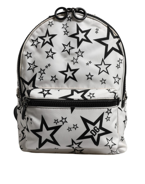 Dolce & Gabbana White DG Stars Print Nylon Travel Backpack Bag Dolce & Gabbana White DG Stars Print Nylon Travel Backpack Bag