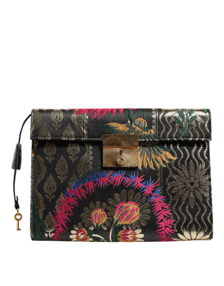 Multicolor Jacquard Floral Document Briefcase Bag Multicolor Jacquard Floral Document Briefcase Bag