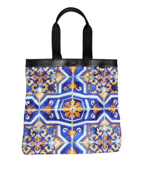 Dolce & Gabbana Multicolor Maiolica Print Tote Shoulder Strap Bag Dolce & Gabbana Multicolor Maiolica Print Tote Shoulder Strap Bag