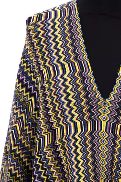 Multicolor Wool Women Poncho MI-22220 Multicolor Wool Women Poncho MI-22220