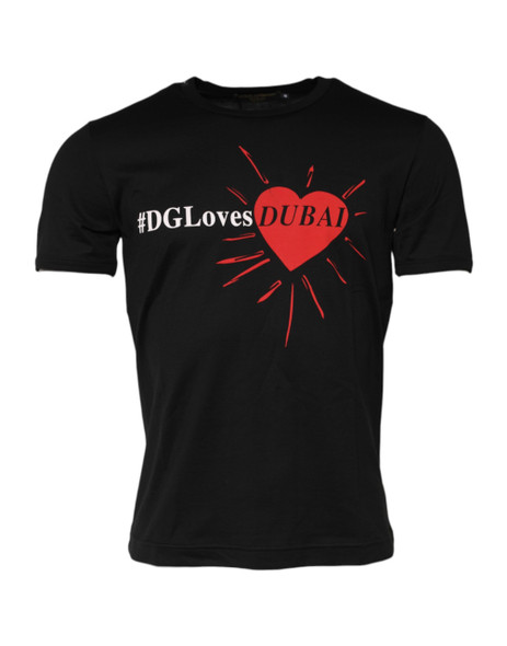 Black #DGLovesDubai Cotton Crew Neck T-shirt Black #DGLovesDubai Cotton Crew Neck T-shirt
