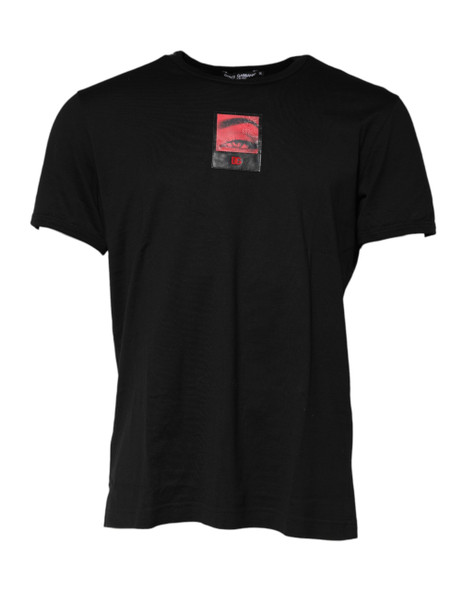 Black Eye Print Cotton Men Crew Neck T-shirt Black Eye Print Cotton Men Crew Neck T-shirt