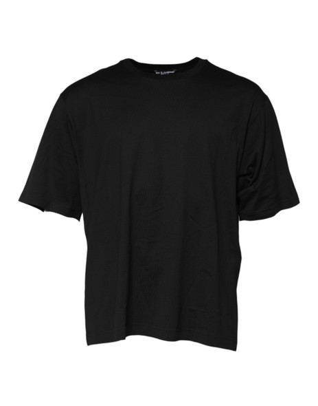 Dolce & Gabbana Black Cotton Crew Neck Short Sleeves T-shirt TSH91035 Dolce & Gabbana Black Cotton Crew Neck Short Sleeves T-shirt TSH91035