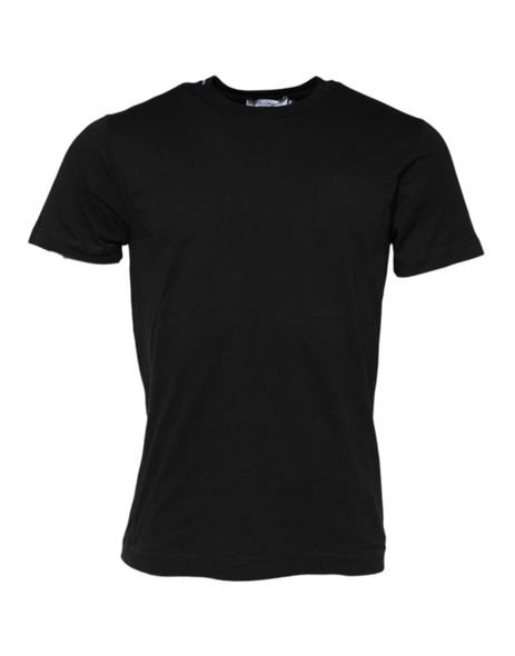 Dolce & Gabbana Black Cotton Crew Neck Short Sleeves T-shirt TSH91044 Dolce & Gabbana Black Cotton Crew Neck Short Sleeves T-shirt TSH91044