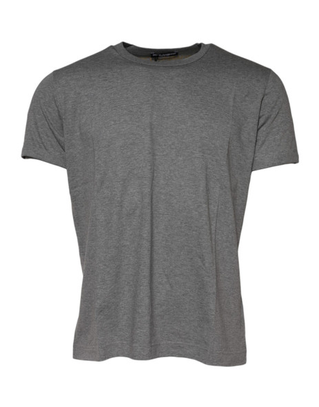Dolce & Gabbana Gray Cotton Crew Neck Short Sleeves T-shirt Dolce & Gabbana Gray Cotton Crew Neck Short Sleeves T-shirt