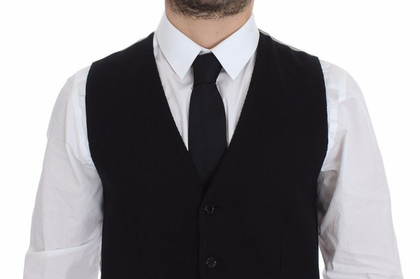 Black Cotton Dress Vest Blazer Jacket Black Cotton Dress Vest Blazer Jacket