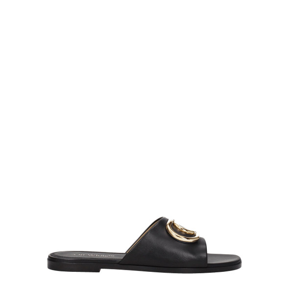 Off-White Black Leather Slippers Sandals OF8547326165257BT Off-White Black Leather Slippers Sandals OF8547326165257BT
