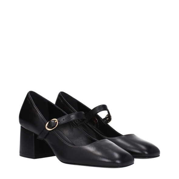 Stuart Weitzman Black Leather Mid Heel Pumps Stuart Weitzman Black Leather Mid Heel Pumps