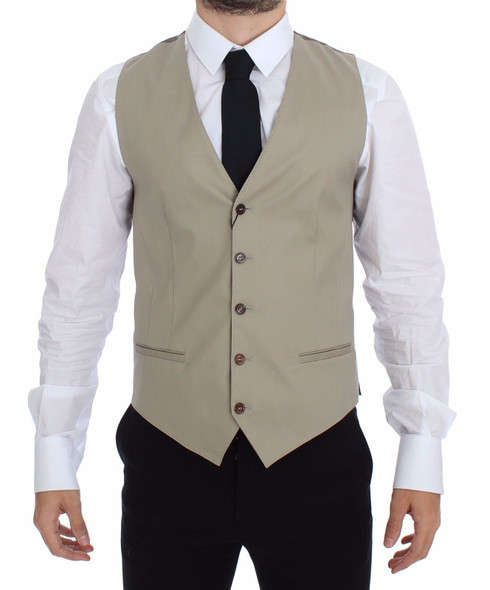 Beige Cotton Dress Vest Blazer Jacket Beige Cotton Dress Vest Blazer Jacket