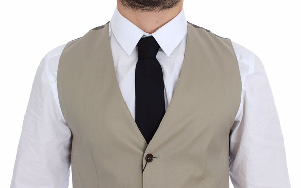 Beige Cotton Dress Vest Blazer Jacket Beige Cotton Dress Vest Blazer Jacket