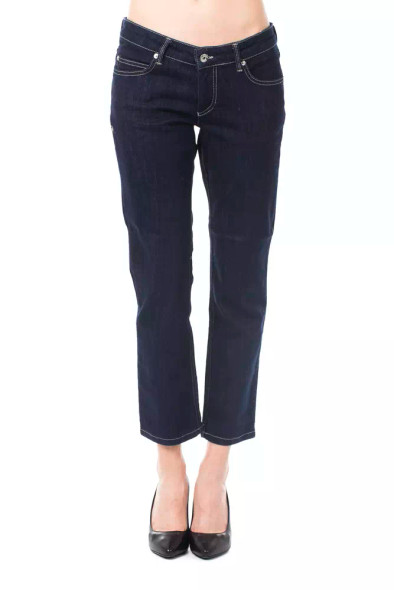 Blue Cotton Women Capri Jean Blue Cotton Women Capri Jean