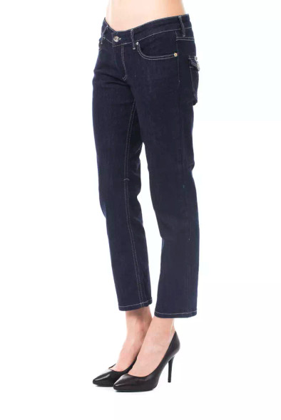 Blue Cotton Women Capri Jean Blue Cotton Women Capri Jean