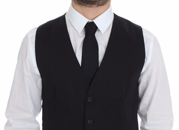 Blue Cotton Stretch Dress Vest Blazer Blue Cotton Stretch Dress Vest Blazer