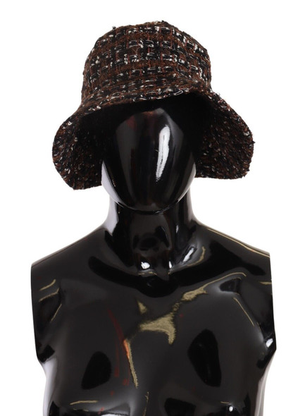 Multicolor Fabric Woven Wide Brim Bucket Hat Multicolor Fabric Woven Wide Brim Bucket Hat