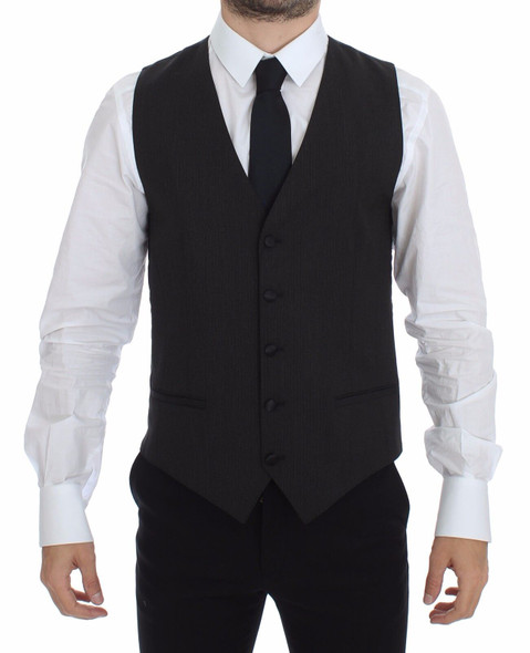 Dolce & Gabbana Gray Wool Stretch Dress Vest Blazer Dolce & Gabbana Gray Wool Stretch Dress Vest Blazer