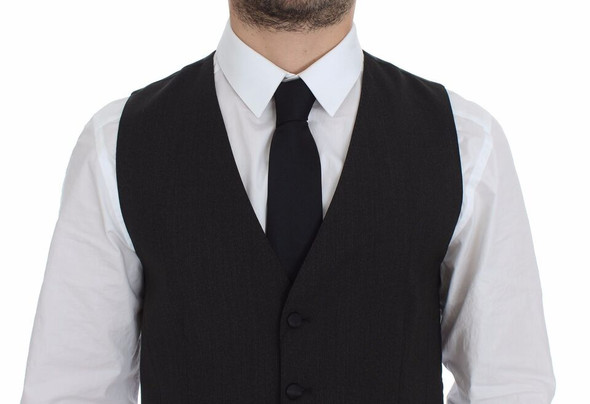Dolce & Gabbana Gray Wool Stretch Dress Vest Blazer Dolce & Gabbana Gray Wool Stretch Dress Vest Blazer