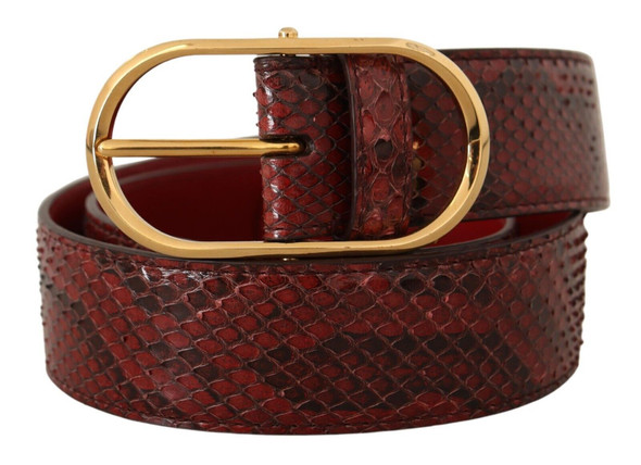 Dolce & Gabbana Red Exotic Leather Gold Oval Buckle Belt BEL8366 Dolce & Gabbana Red Exotic Leather Gold Oval Buckle Belt BEL8366