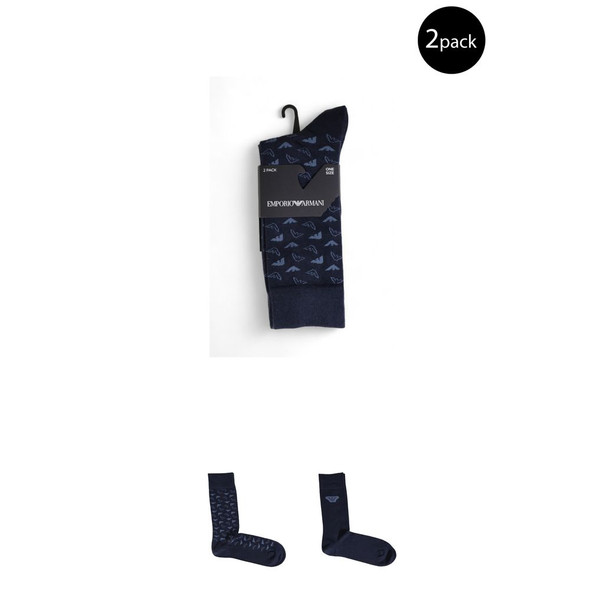 Emporio Armani Underwear Blue Cotton Sock EM15167000010RO Emporio Armani Underwear Blue Cotton Sock EM15167000010RO