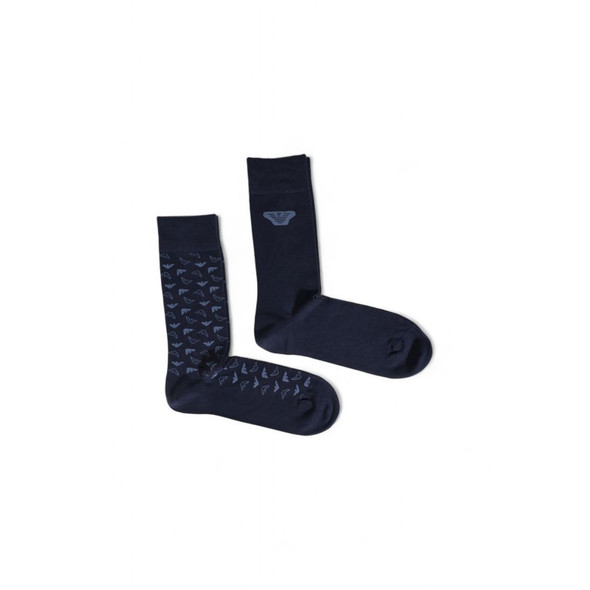 Emporio Armani Underwear Blue Cotton Sock EM15167000010RO Emporio Armani Underwear Blue Cotton Sock EM15167000010RO
