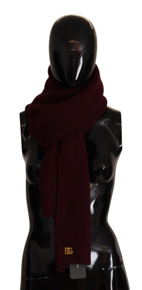 Dark Red Cashmere Logo Wrap Shawl Knitted Scarf Dark Red Cashmere Logo Wrap Shawl Knitted Scarf