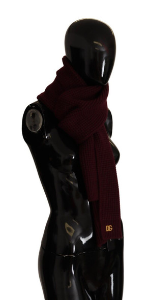 Dark Red Cashmere Logo Wrap Shawl Knitted Scarf Dark Red Cashmere Logo Wrap Shawl Knitted Scarf