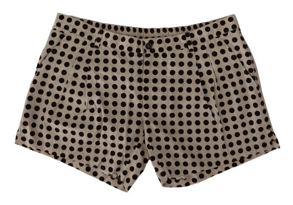 Black White Polka Dots Cotton Linen Shorts Black White Polka Dots Cotton Linen Shorts