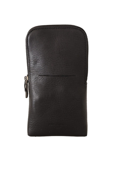 Dolce & Gabbana Black Leather Purse Double Belt Strap Multi Kit Wallet Dolce & Gabbana Black Leather Purse Double Belt Strap Multi Kit Wallet