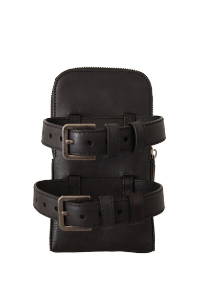 Dolce & Gabbana Black Leather Purse Double Belt Strap Multi Kit Wallet Dolce & Gabbana Black Leather Purse Double Belt Strap Multi Kit Wallet