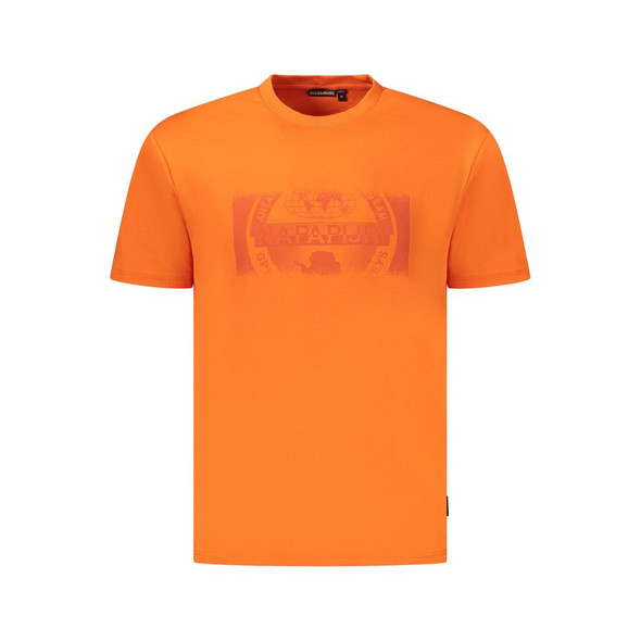 Napapijri Orange Cotton Men T-Shirt NA-35899 Napapijri Orange Cotton Men T-Shirt NA-35899
