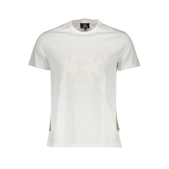 La Martina White Cotton Men T-Shirt LA-37593 La Martina White Cotton Men T-Shirt LA-37593