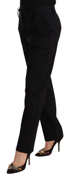 Black Mid Waist Skinny Trouser Wool Pants Black Mid Waist Skinny Trouser Wool Pants