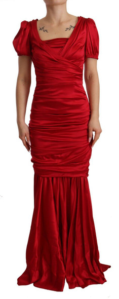Red Silk Stretch Sheath Mermaid Gown Dress Red Silk Stretch Sheath Mermaid Gown Dress