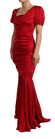 Red Silk Stretch Sheath Mermaid Gown Dress Red Silk Stretch Sheath Mermaid Gown Dress